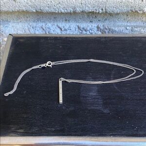 Stamped Quote 925 Silver Bar Necklace